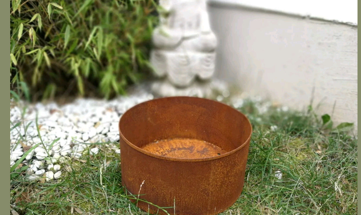 Edelrost Blumentopf Rost Pflanzschale Gartenschale Übertopf Runde