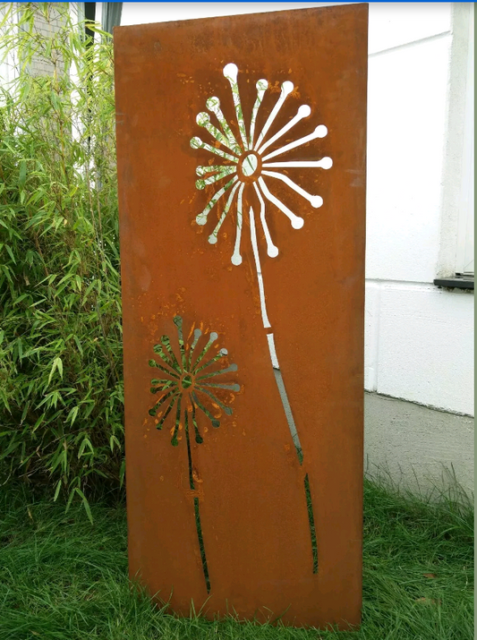 Patina privacy screen wall rust privacy screen garden accessories dandelion031654