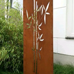 Rust garden privacy screen, rust privacy screen made of metal 1mm, bamboo 031663