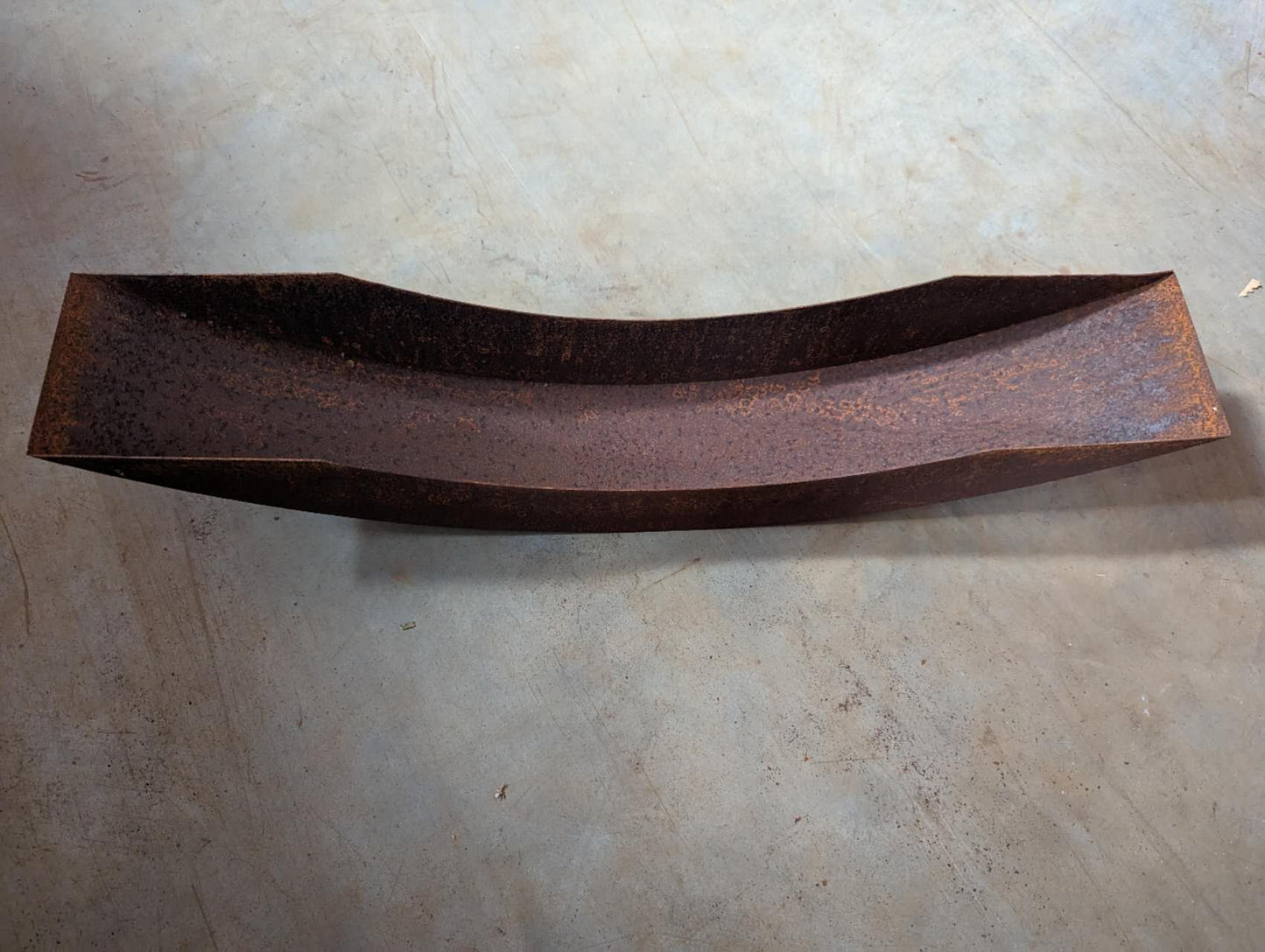 2St. in Set Edelrost Garten Blumentopf aus Metall 032286 ，klein ，52 cm lang，7 cm hoch