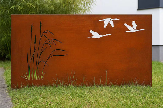 Edelrost Sichtschutz Wand aus Stahl ,Höhe 75cm