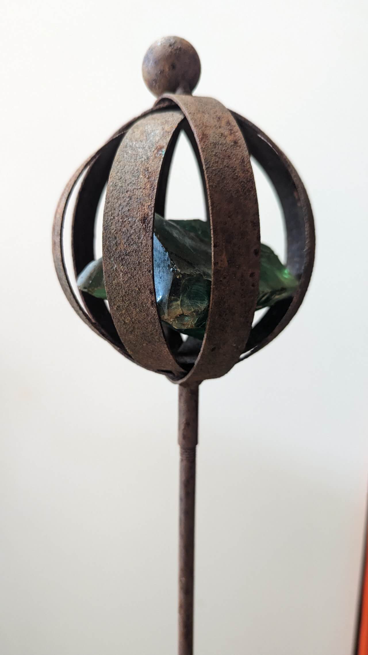 Die einzige ！Edelrost Gartenstecker  , Gartendeko aus Metall ，Glas