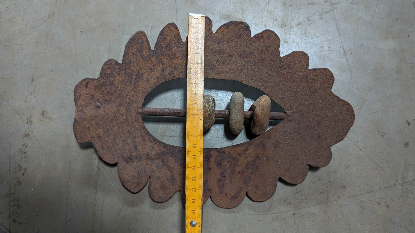 Die einzige ！Edelrost Gartenstecker，Blätter  , Höhe 125 cm， aus Metall ,Stein