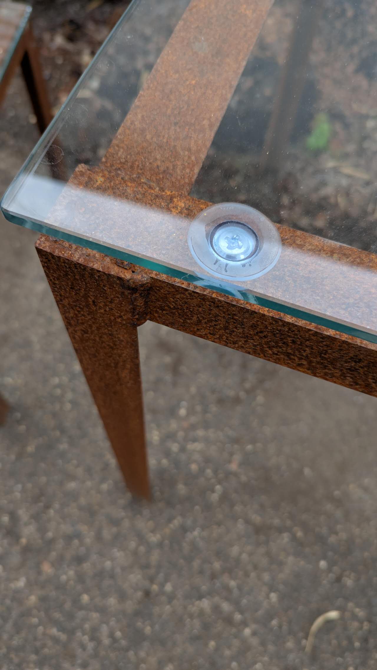 Garten Tisch , aus Metall , massiv Stahl, Rost 115/ 78/74cm