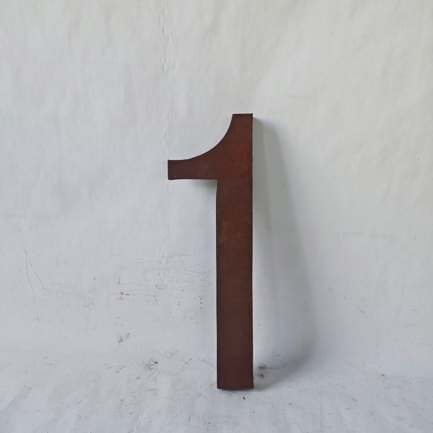 Rusty metal house number rust garden stake H40cm, 032062