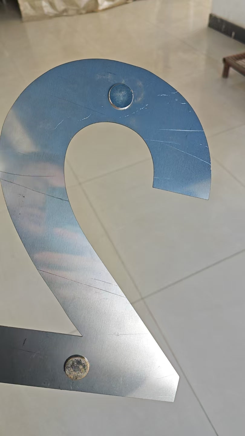 Edelrost 3D Tafel aus Normaler Stahl 1mm , Hausnummer  aus Edelstahl