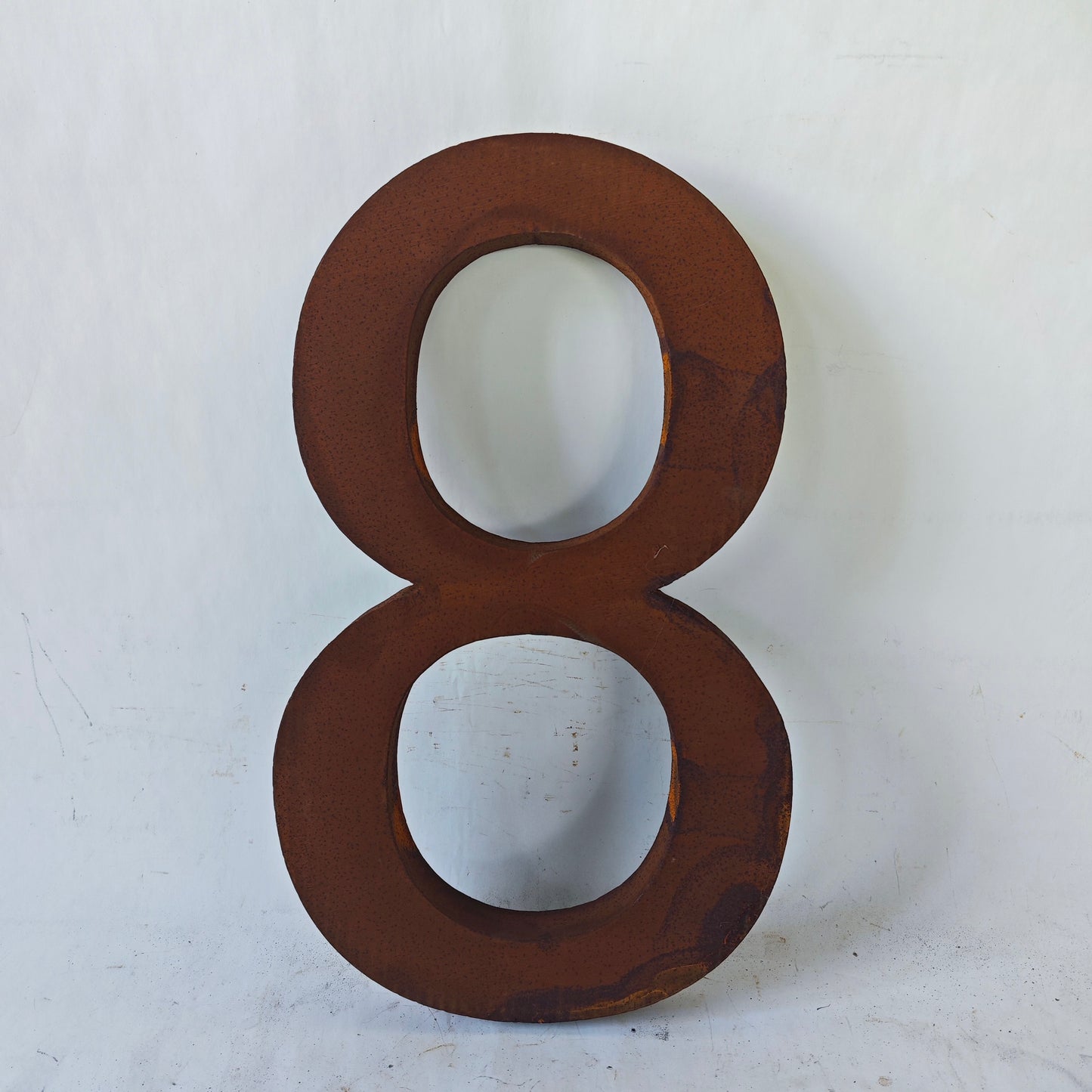 Rusty metal house number rust garden stake H40cm, 032062