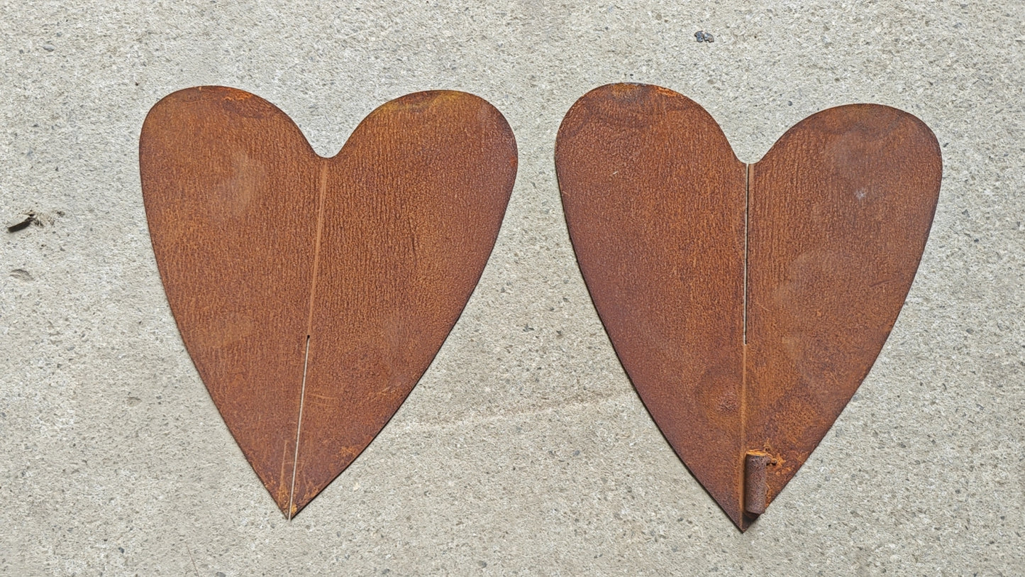Edelrost Gartenstecker Herz aus Metall Gartendeko,032290, 3D