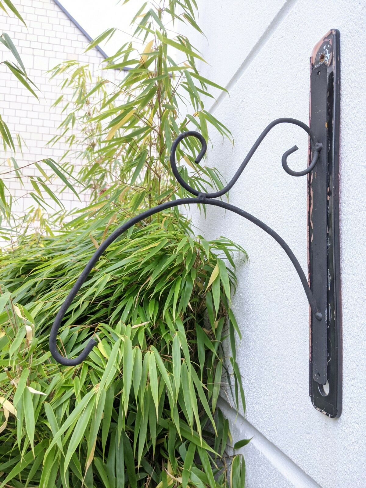 Black lantern hook garden wall hook hanging basket hanger L35W26cm 031386-1