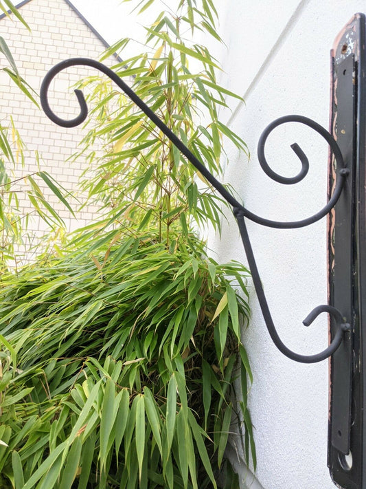 Black lantern hook garden wall hook hanging basket hanger L35W26cm 031369-1