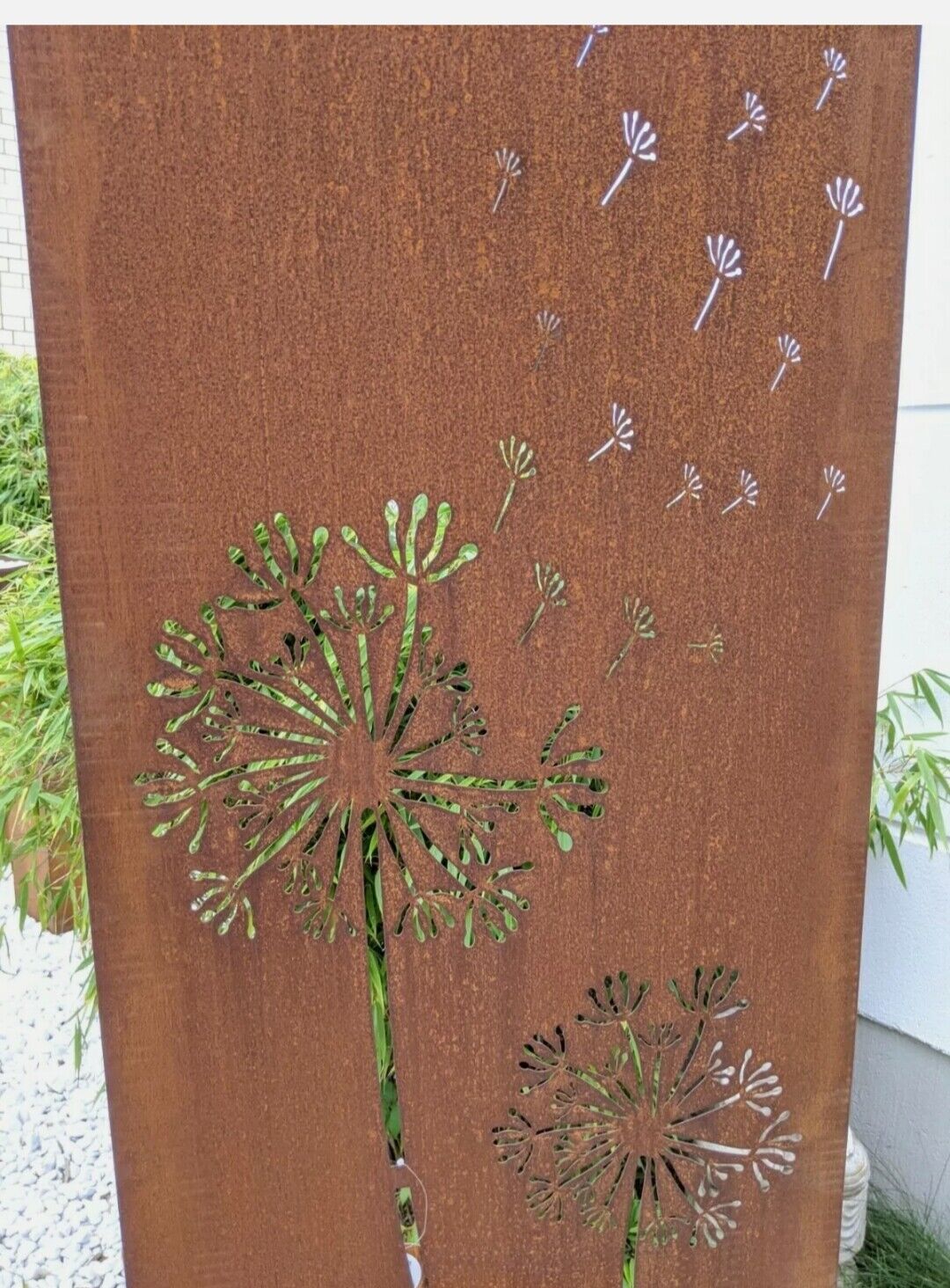 Edelrost Garten Sichtschutz Rost Pusteblume Metall