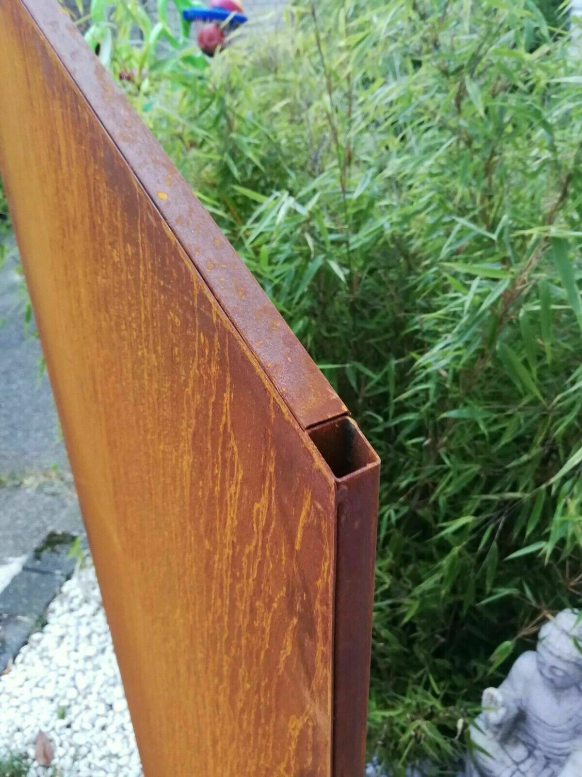 Patina garden privacy screen made of Corten steel 1.2mm W75H180cm