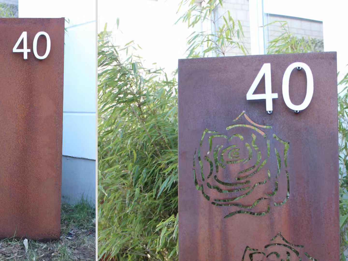 Stainless steel garden house number Rustproof Material thickness: 2mm, W8.5*H15cm