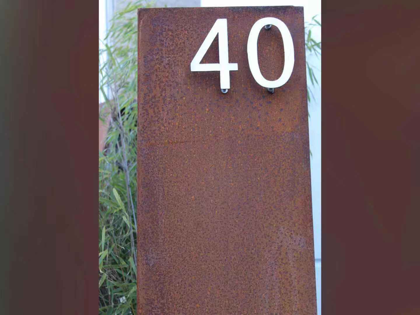 Stainless steel garden house number Rustproof Material thickness: 2mm, W8.5*H15cm