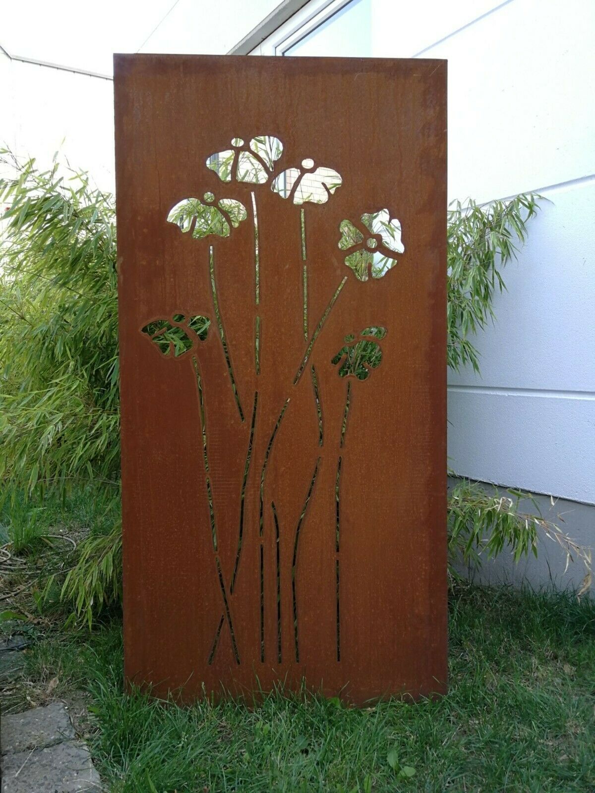 Patina privacy screen made of Corten steel 2mm, W75*H180cm 2mm approx.19kg 031925-4C