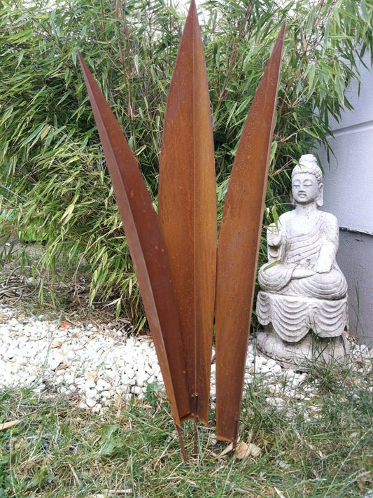 Edelrost garden stake rust garden bed stake garden figure sculpture rust 031570 H100 90 80 cm In set handmade