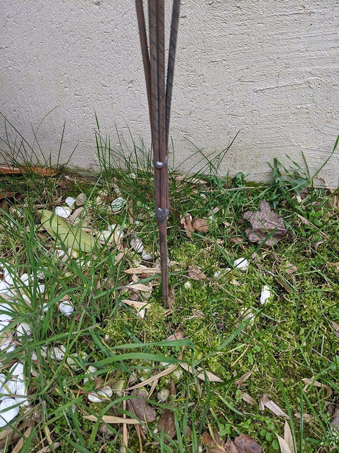 Garden stake made of metal with glass decoration 8cm,6cm H118cm No.032214 ， 1.9kg