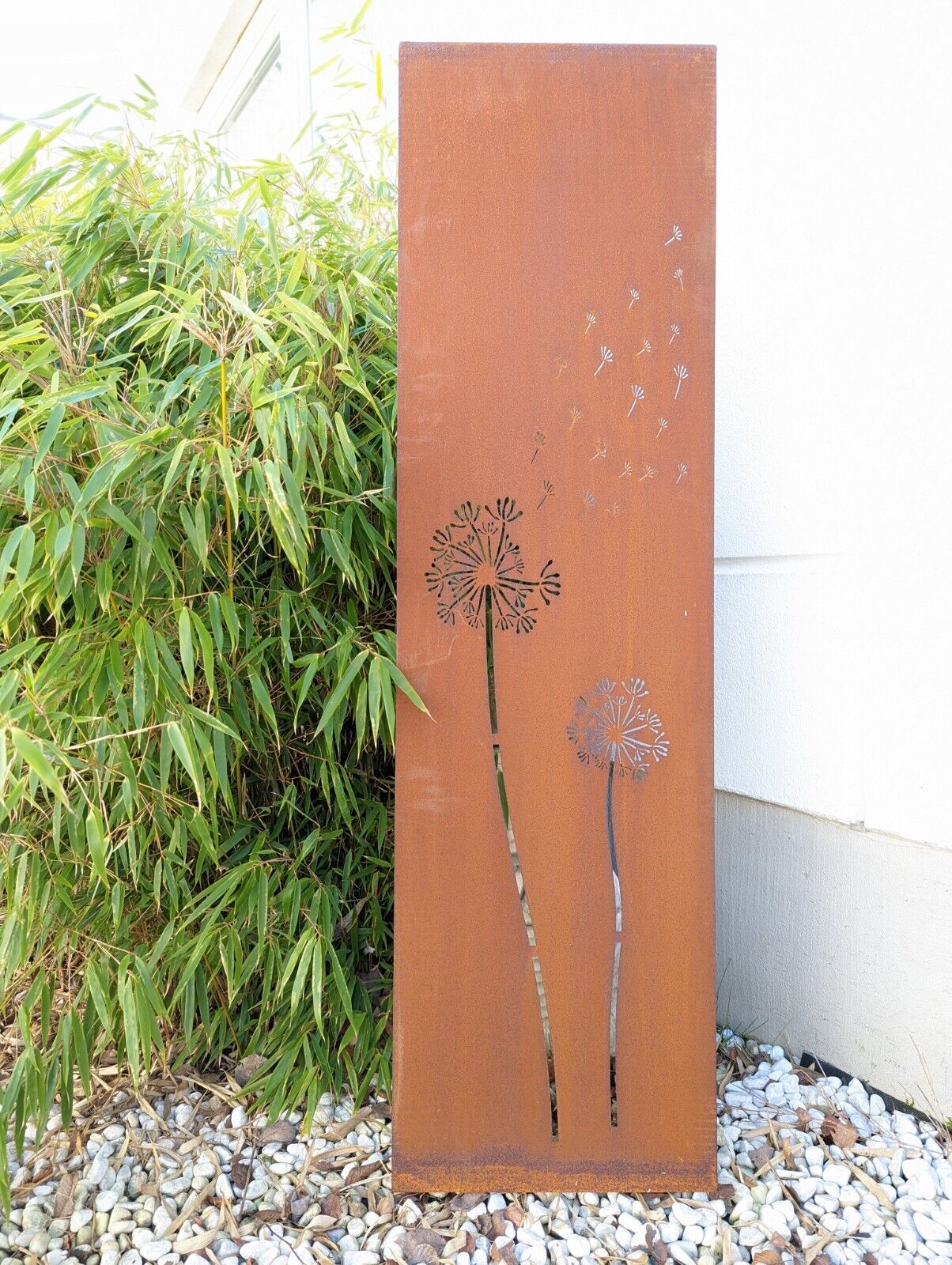 Edelrost Garten Sichtschutz Rost Pusteblume Metall