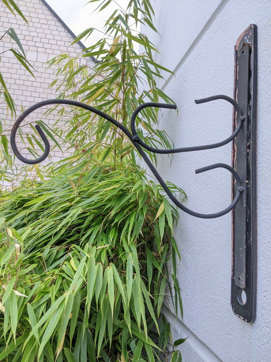 Black lantern hook garden wall hook hanging basket hanger L35W30cm 031370-1