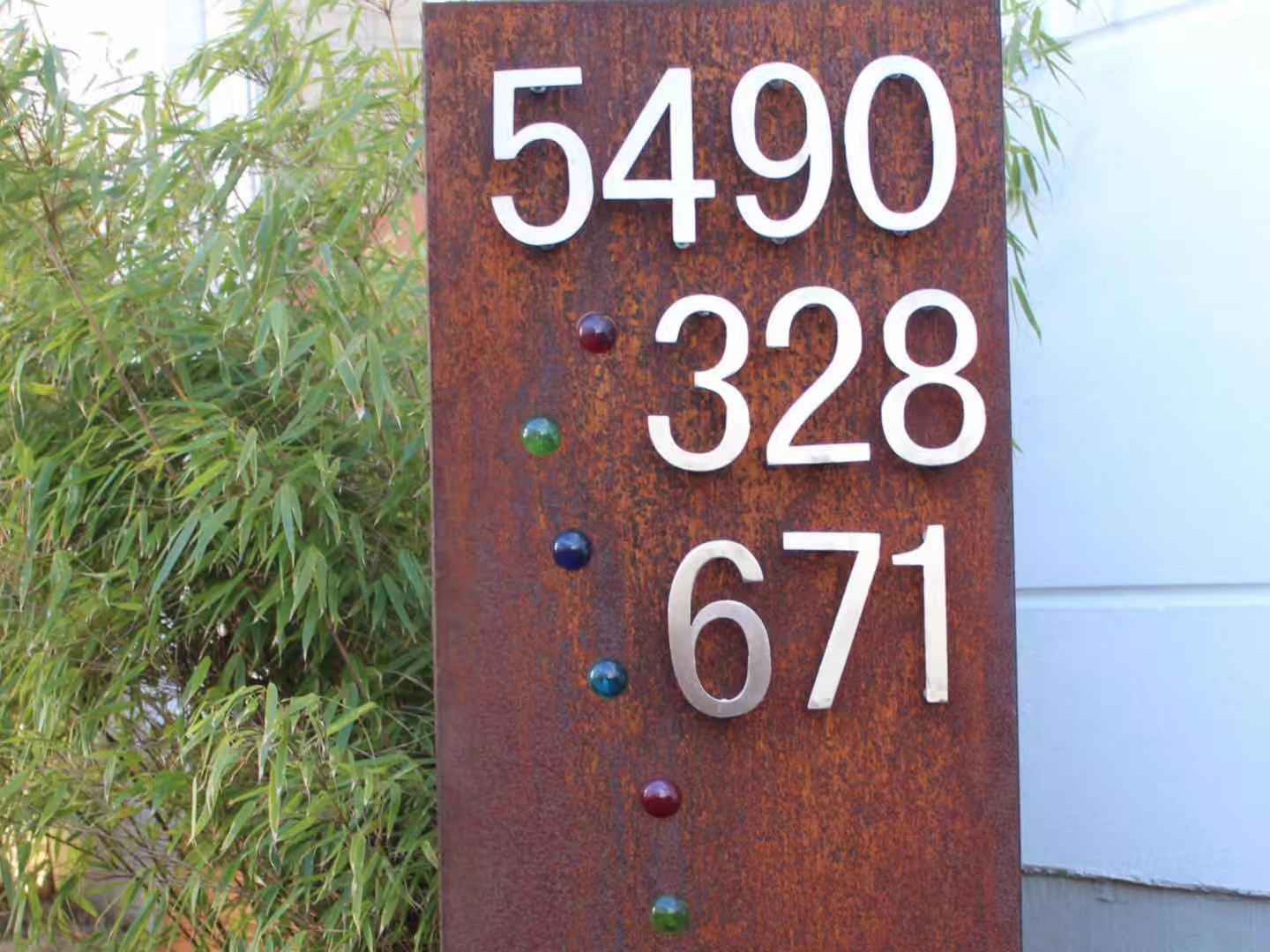 Stainless steel garden house number Rustproof Material thickness: 2mm, W8.5*H15cm