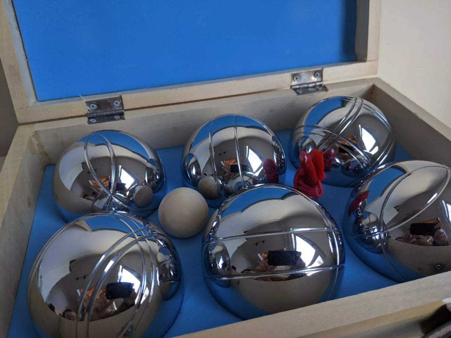 Boule Set 6 Metallkugeln 660g Boulekugeln Petanque Boccia mit Box