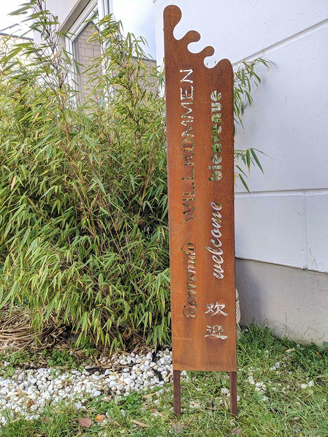 Rust garden plaque made of metal rust sign garden decoration W20 H130cm