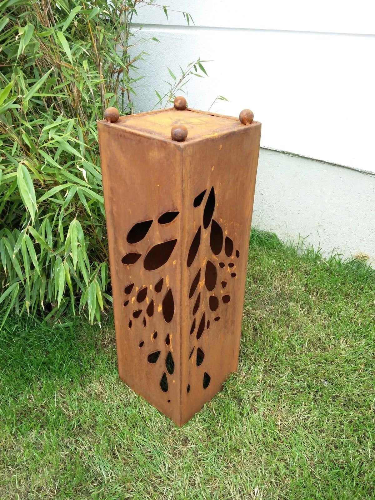 Rostsäule, Gartensäule, aus Metall ，Säule Dekorationsblock ,Höhe 80 cm