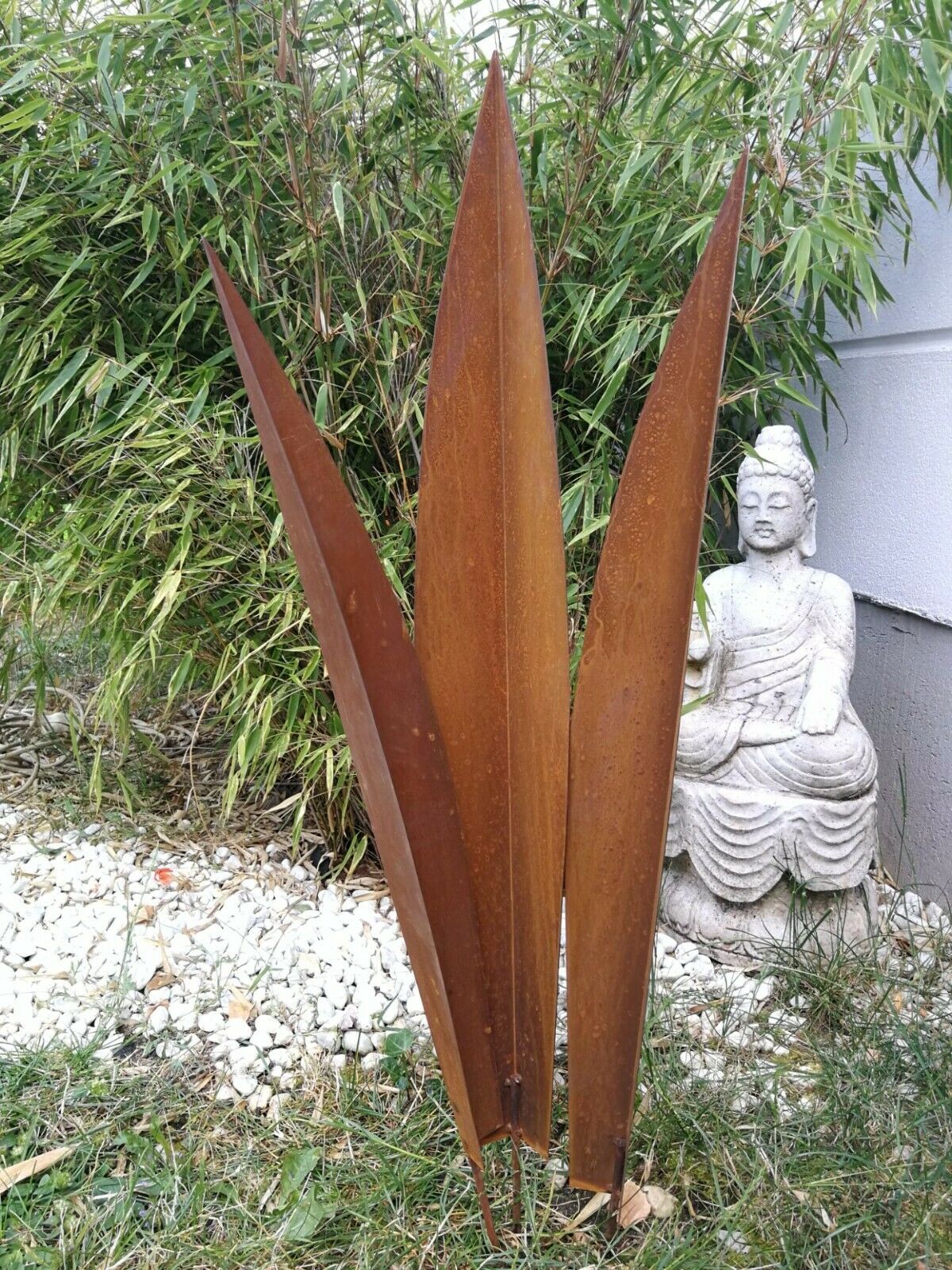 Edelrost garden stake rust garden bed stake garden figure sculpture rust 031570 H100 90 80 cm In set handmade