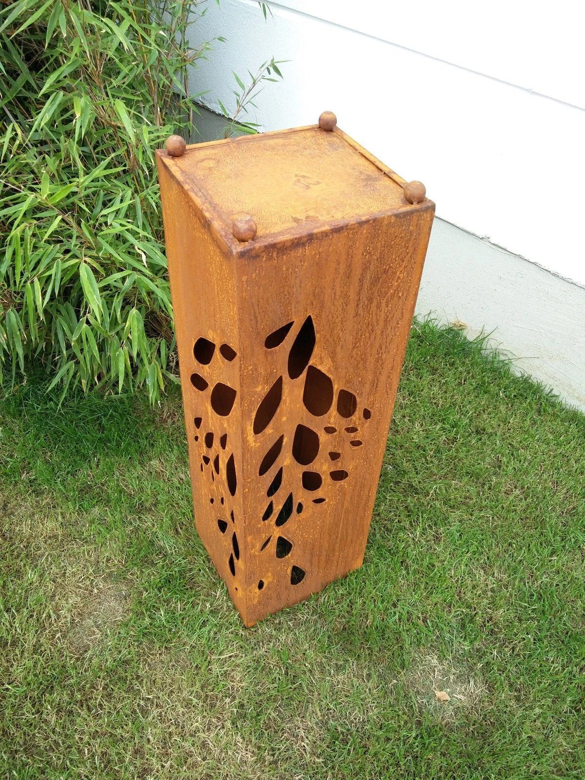 Rostsäule, Gartensäule, aus Metall ，Säule Dekorationsblock ,Höhe 80 cm