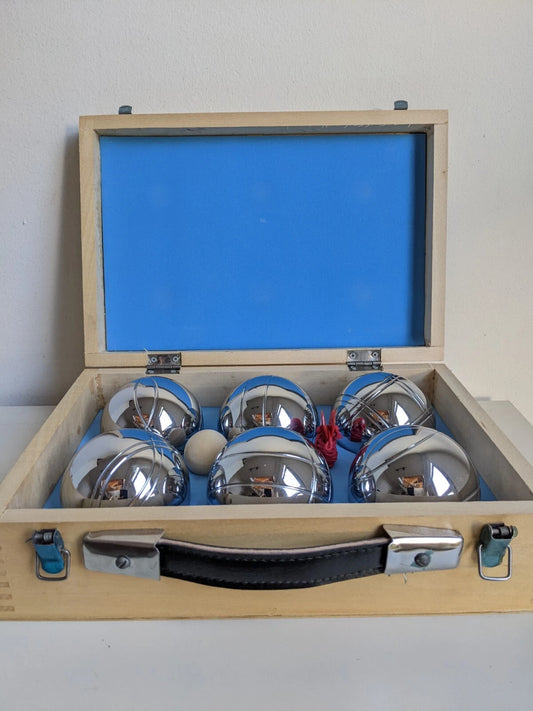 Boule Set 6 Metallkugeln 660g Boulekugeln Petanque Boccia mit Box