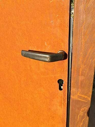 Rust garden gate including metal posts 1.2mm rust handmade including door lock DIN: Right 032064