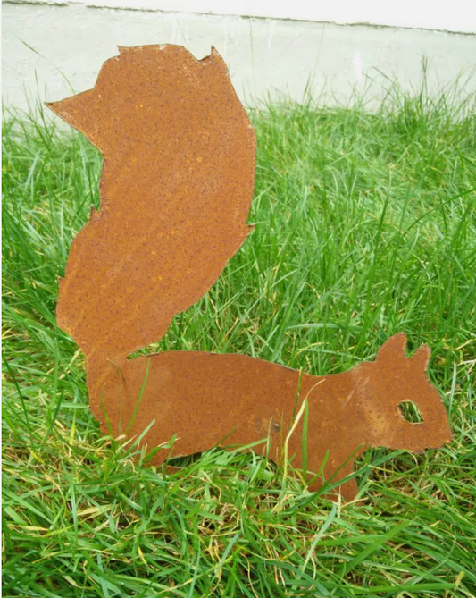 Garden rust squirrel rust garden garden stake rust decoration garden figure 43*25